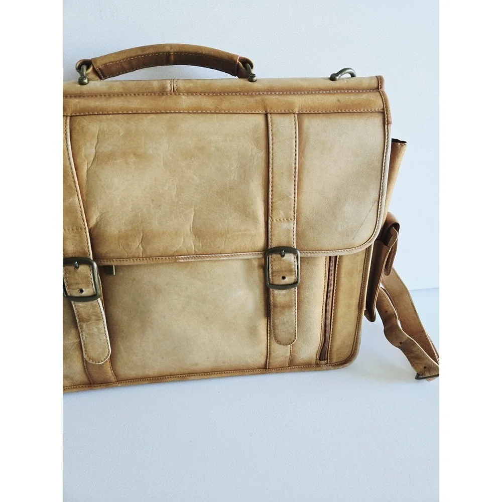 Vintage Charlie Leather Company Shoulder Computer Bag Sache